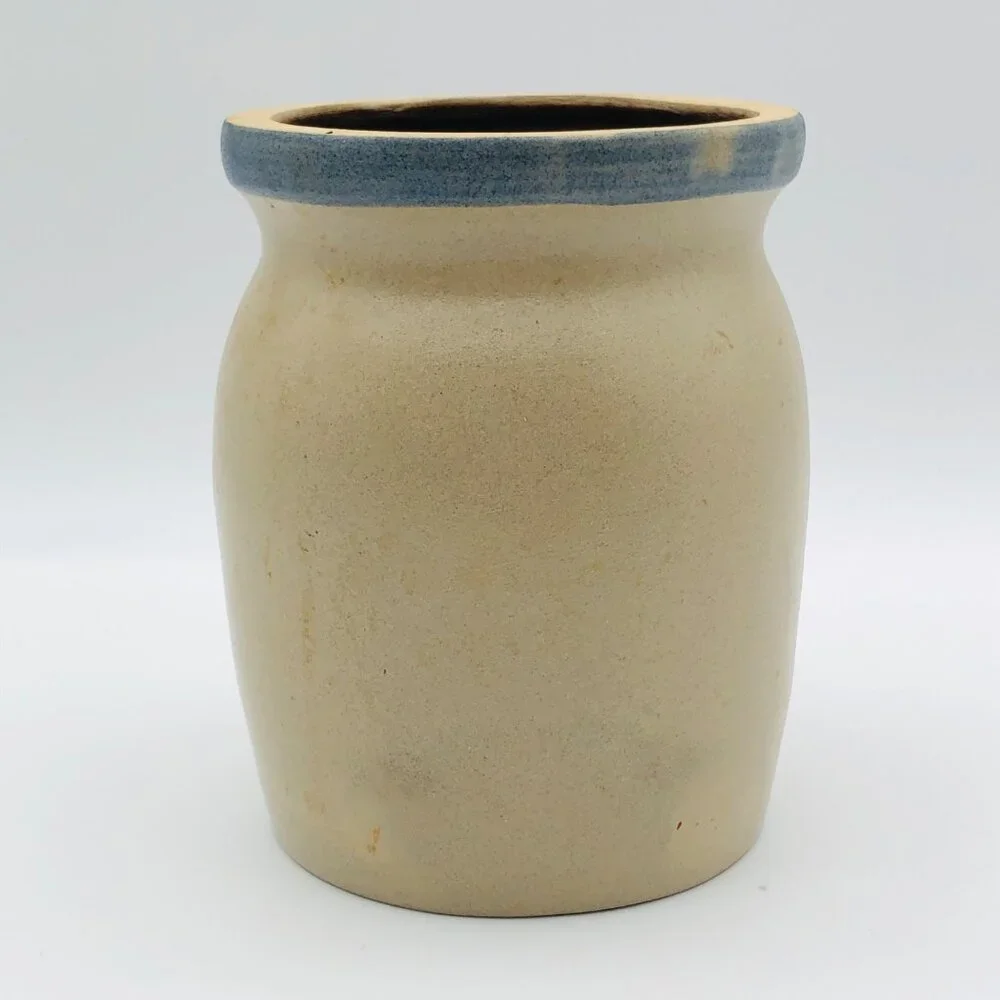 Vintage BBP Crock with Snowman 5.5